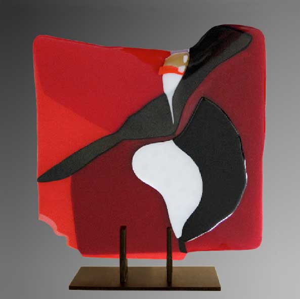 Flamenco - Verre Bullseye 64 x 56,5 cm