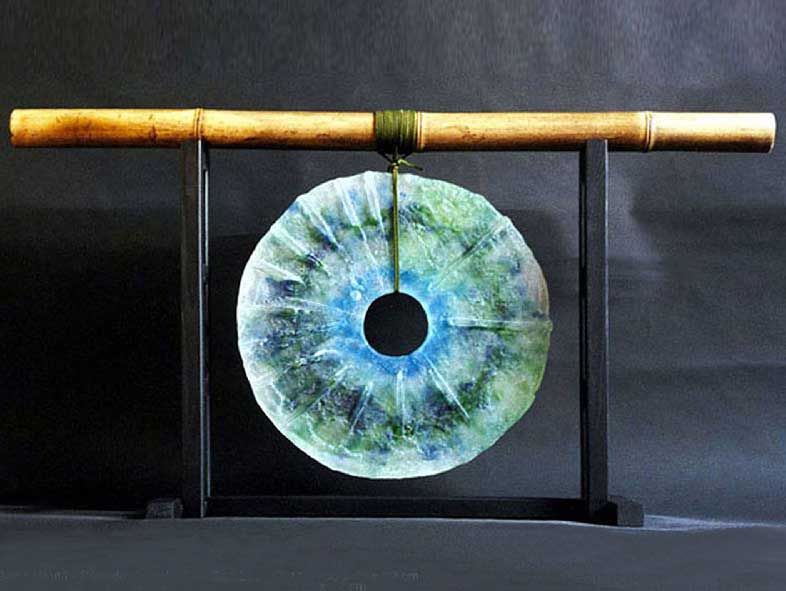 Gong Nautil - Pâte de cristal/bambou/bois ø 40 x 90 x 52 cm