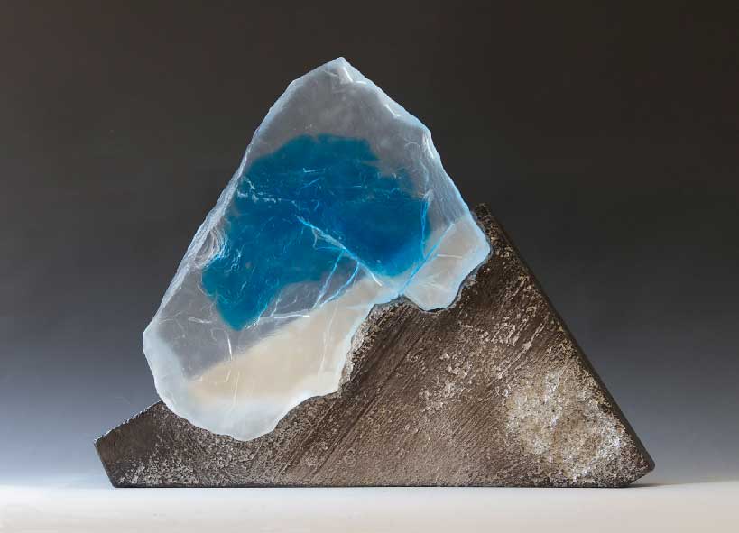 Névé - Pâte de cristal/béton patiné 70 x 55 cm