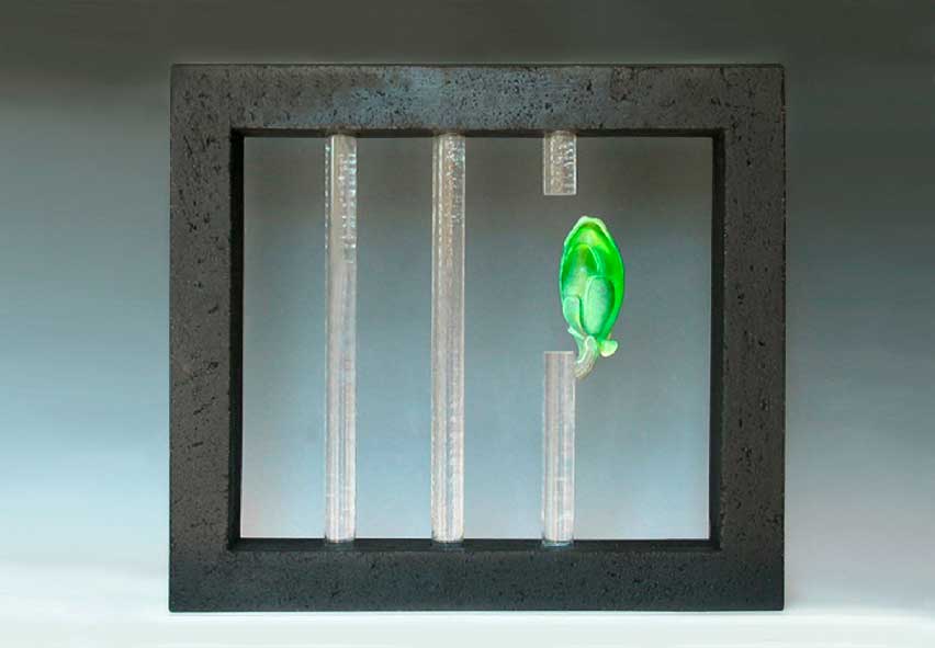 L'Adolescence - Pâte de cristal/béton patiné 59 x 52 cm